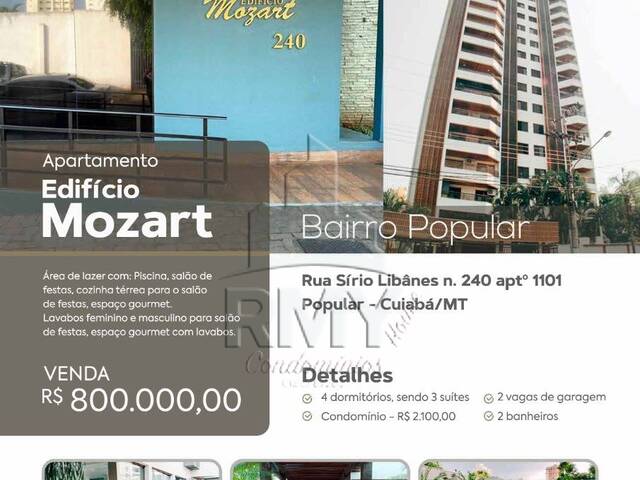 #Alle04 - Apartamento para Venda em Cuiabá - MT